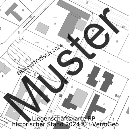 Liegenschaftskarte historisch 2024, Ausschnitt