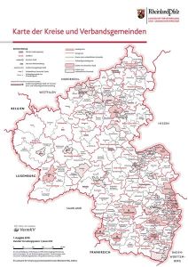 Karte der Kreise und Verbandsgemeinden 1:500 000 (Kartenblatt)
