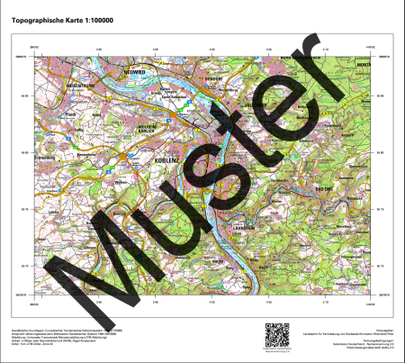Digitale Topografische Karte 1:100 000 DTK100 (Auszug)