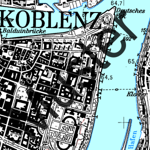 Ausschnitt TK25 historisch bis 2007, Maßstab 1:25 000