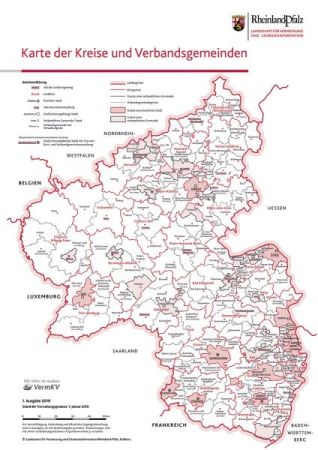 Karte der Kreise und Verbandsgemeinden 1:500 000 (Kartenblatt)