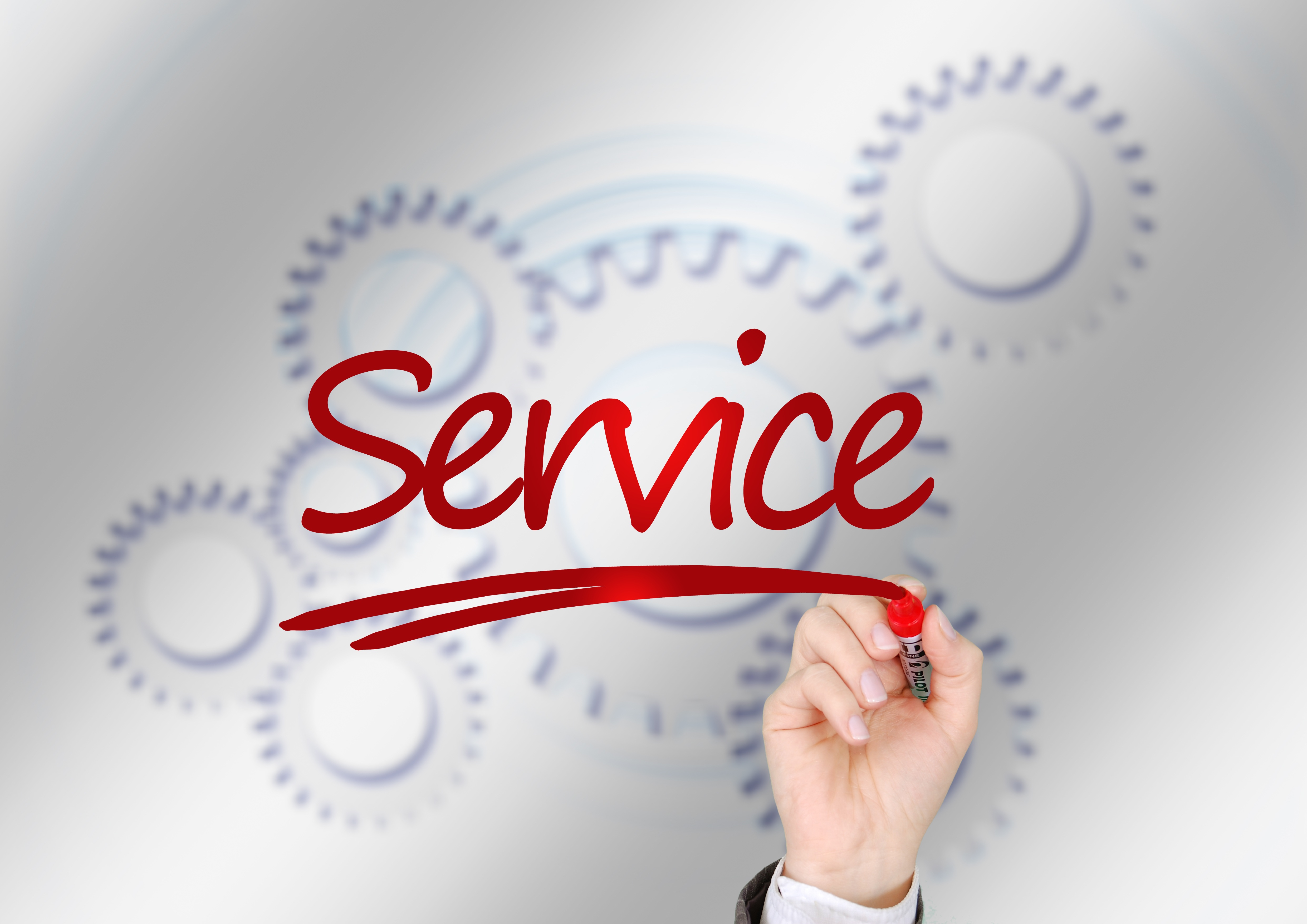 Das Wort Service und Stift